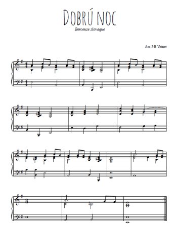 Téléchargez l'arrangement pour piano de la partition de Dobrú noc en PDF